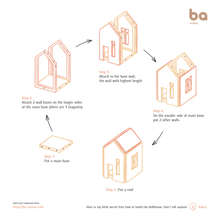 Afbeelding in Gallery-weergave laden, Houten huisje met magneten - Pink - L