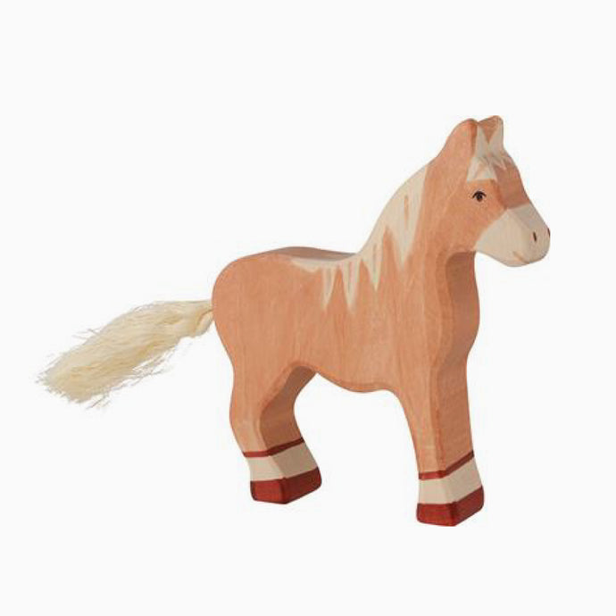 holztiger paard lichtbruin - duurzaam houten speelgoed