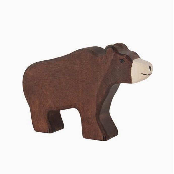 Holztiger bruine beer, mannetje - duurzaam houten speelgoed