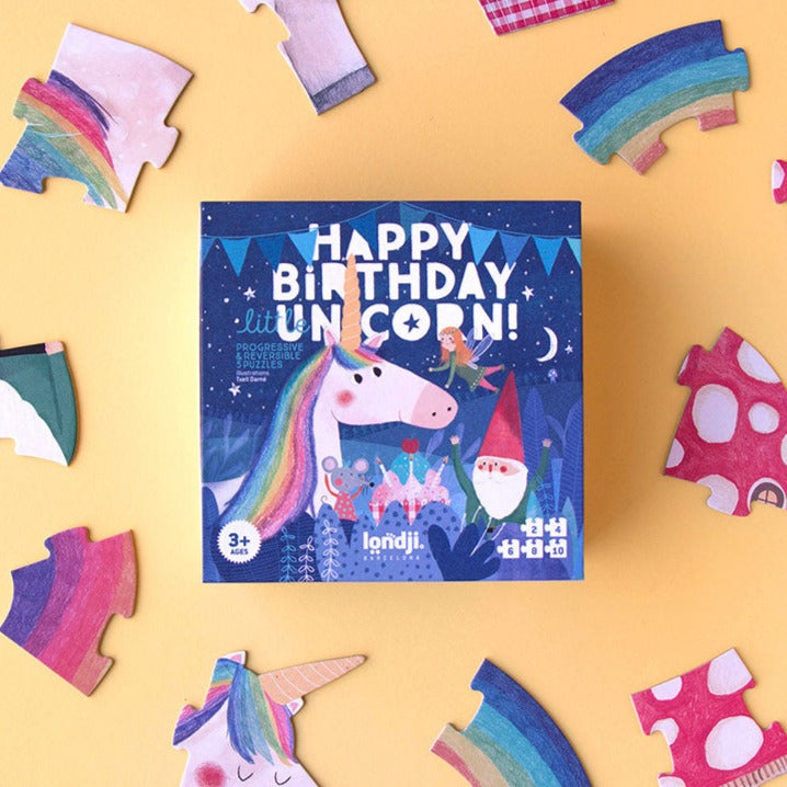 Happy Birthday unicorn puzzel voor kinderen - Londji