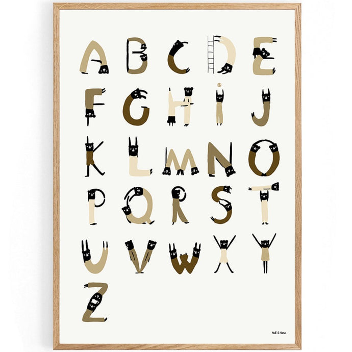 ABC alfabet poster 50 x 70cm van ted & tone