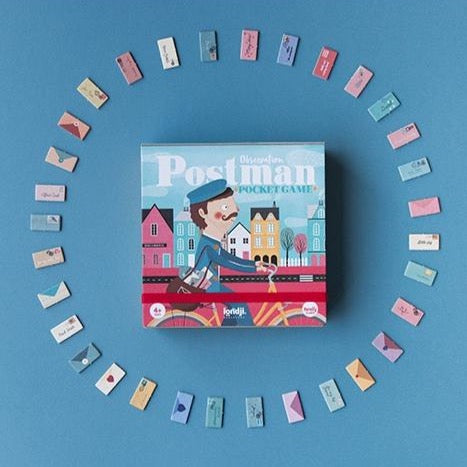 Games - Pocket Postman - Londji. Een super leuk observatiespel om te spelen met het hele gezin. Een pocket formaat zodat je het spel overal mee naar toe kan nemen. 